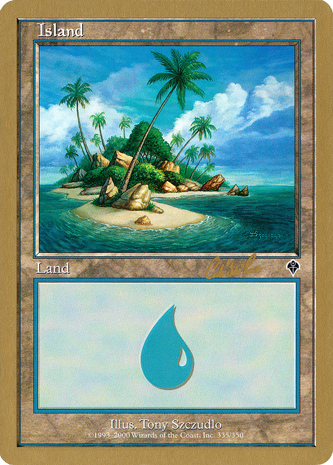 Island (cr335a) (Carlos Romao) [World Championship Decks 2002] | Event Horizon Hobbies CA