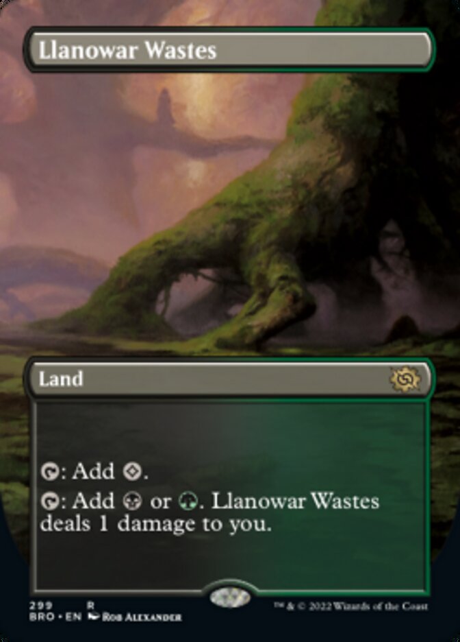 Llanowar Wastes (Borderless Alternate Art) [The Brothers' War] | Event Horizon Hobbies CA