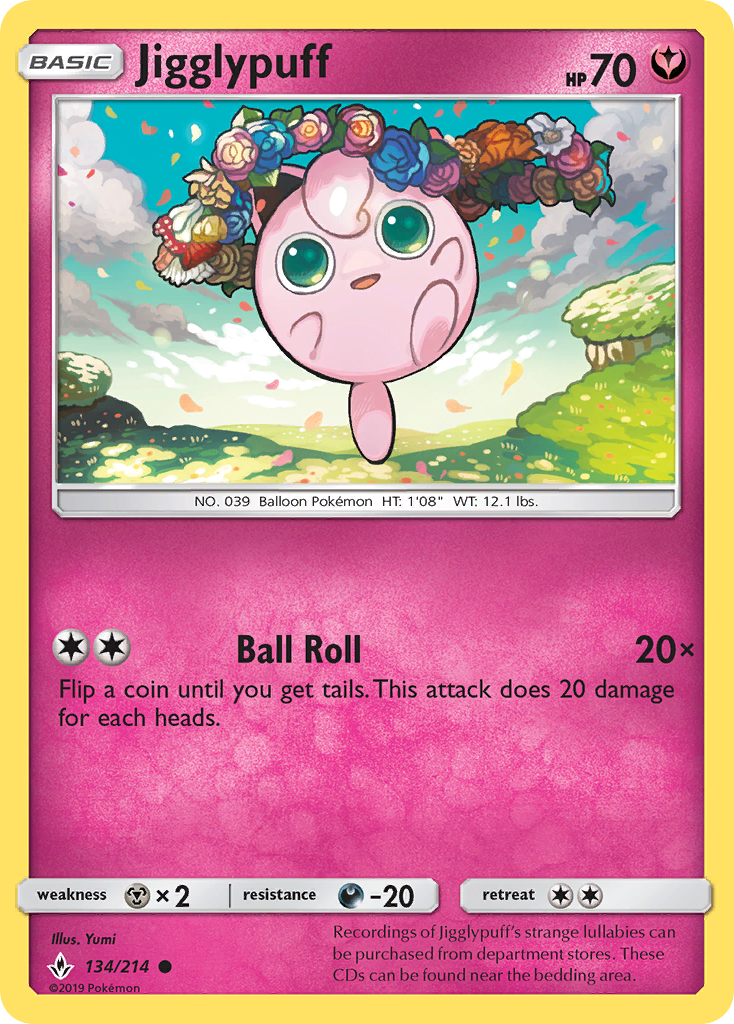 Jigglypuff (134/214) [Sun & Moon: Unbroken Bonds] | Event Horizon Hobbies CA