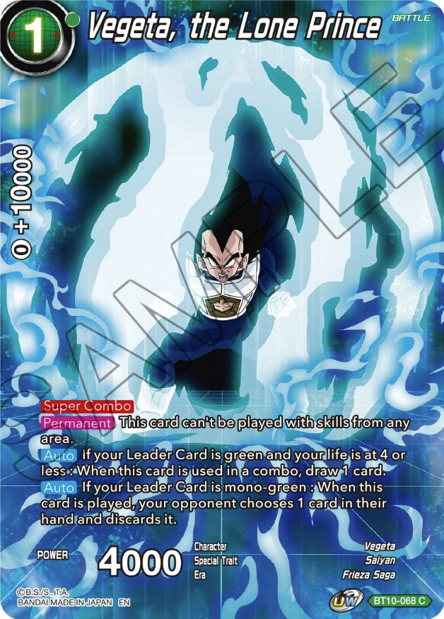 Vegeta, the Lone Prince (BT10-068) [Theme Selection: History of Vegeta] | Event Horizon Hobbies CA