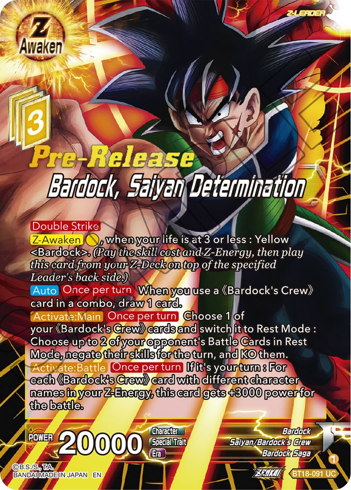 Bardock, Saiyan Determination (BT18-091) [Dawn of the Z-Legends Prerelease Promos] | Event Horizon Hobbies CA