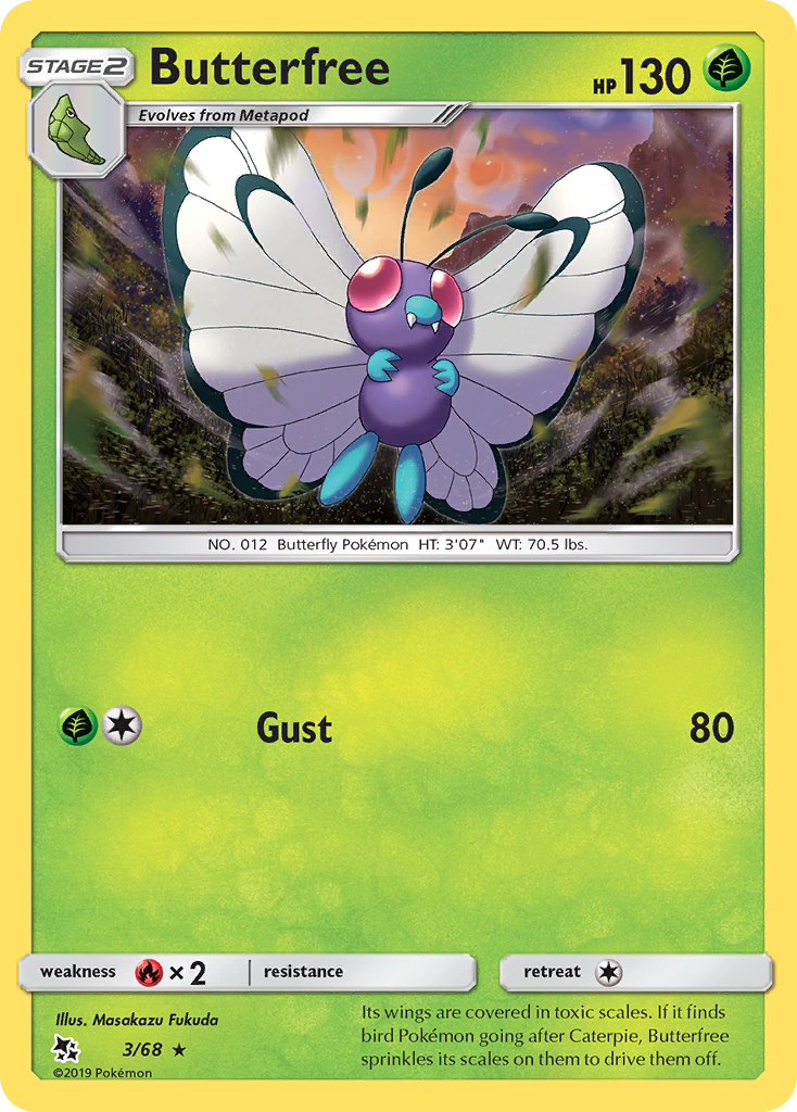 Butterfree (3/68) [Sun & Moon: Hidden Fates] | Event Horizon Hobbies CA