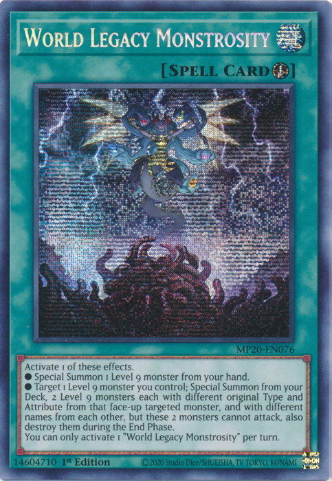 World Legacy Monstrosity [MP20-EN076] Prismatic Secret Rare | Event Horizon Hobbies CA