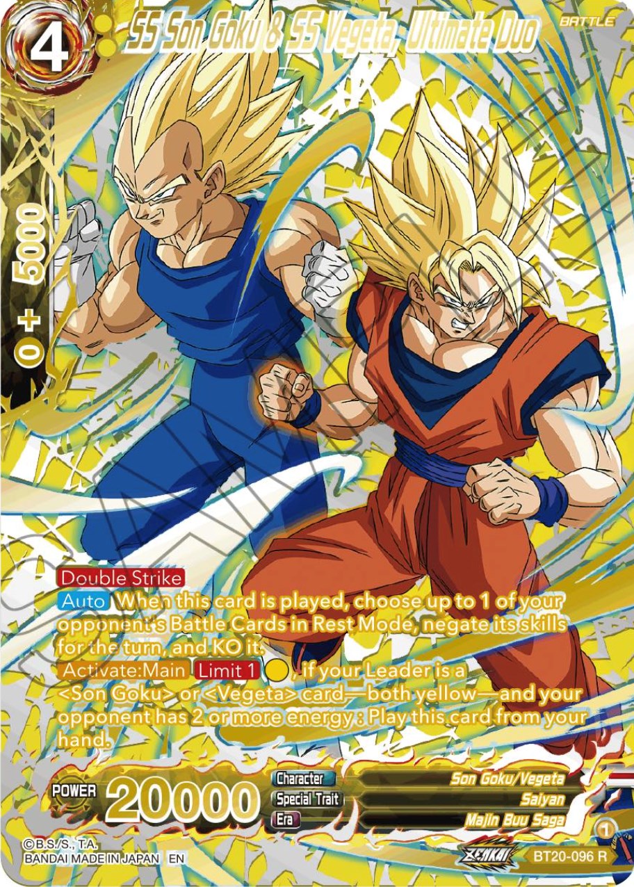 SS Son Goku & SS Vegeta, Ultimate Duo (Gold-Stamped) (BT20-096) [Power Absorbed] | Event Horizon Hobbies CA