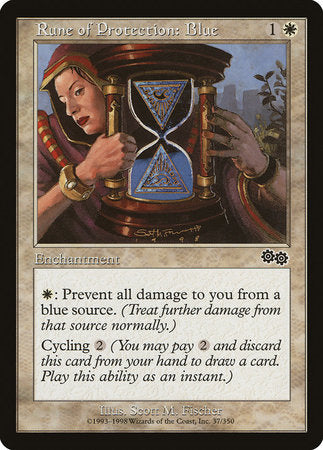 Rune of Protection: Blue [Urza's Saga] | Event Horizon Hobbies CA