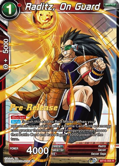 Raditz, On Guard (BT15-005) [Saiyan Showdown Prerelease Promos] | Event Horizon Hobbies CA