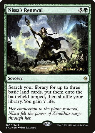 Nissa's Renewal [Battle for Zendikar Promos] | Event Horizon Hobbies CA