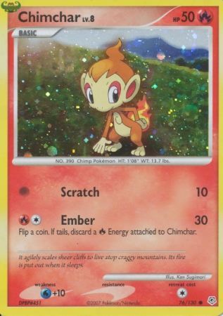 Chimchar (76/130) (Cosmos Holo) [Diamond & Pearl: Base Set] | Event Horizon Hobbies CA