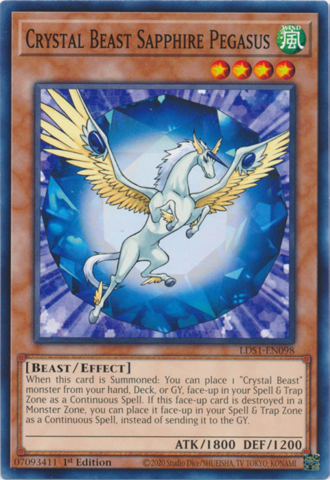 Crystal Beast Sapphire Pegasus [LDS1-EN098] Common | Event Horizon Hobbies CA