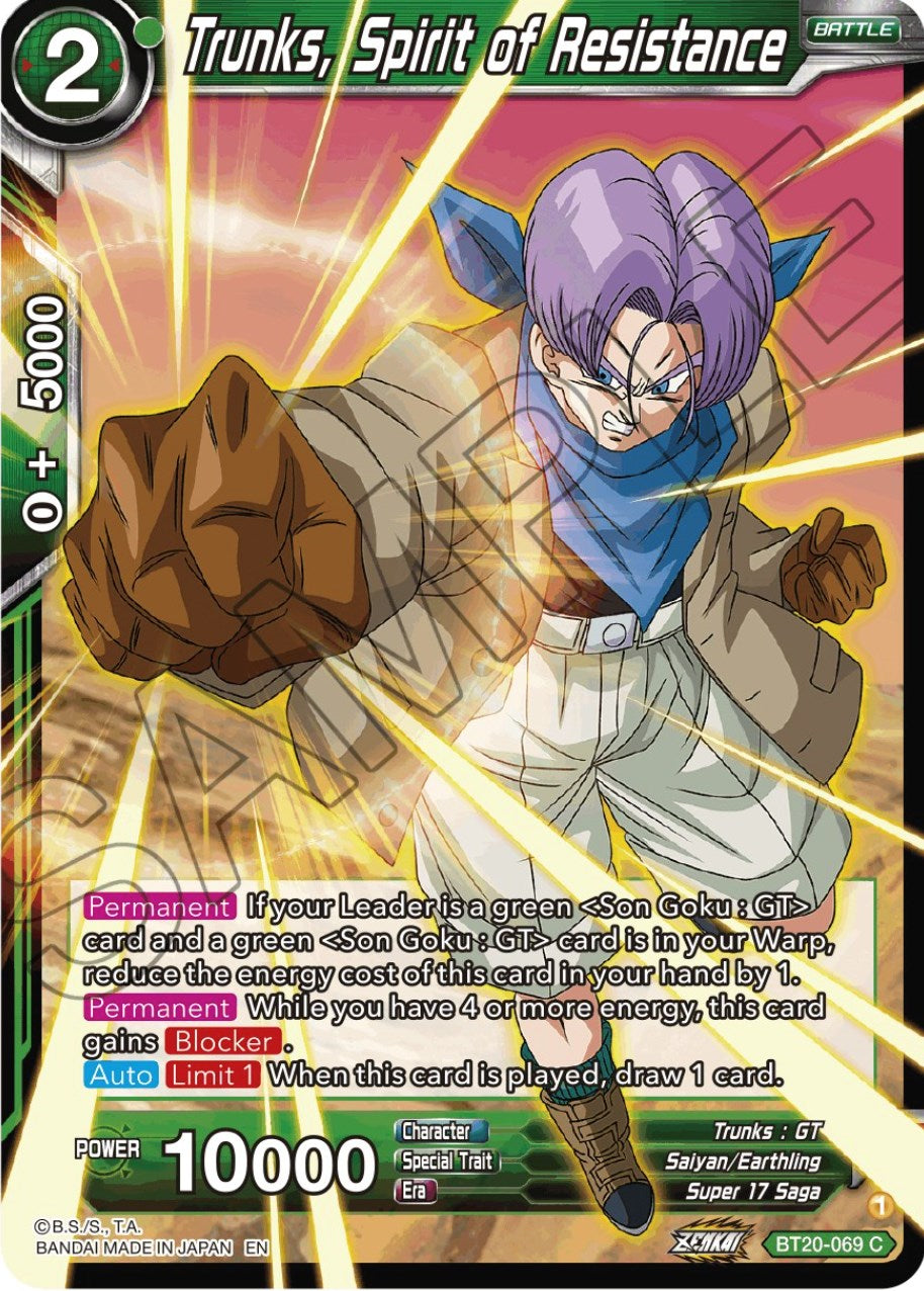 Trunks, Spirit of Resistance (BT20-069) [Power Absorbed] | Event Horizon Hobbies CA