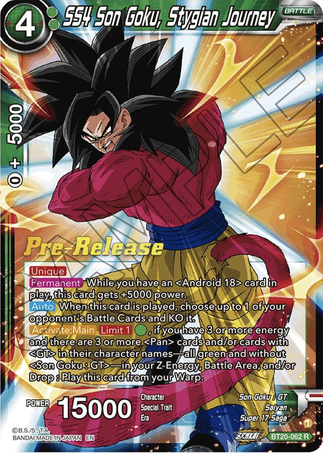 SS4 Son Goku, Stygian Journey (BT20-062) [Power Absorbed Prerelease Promos] | Event Horizon Hobbies CA