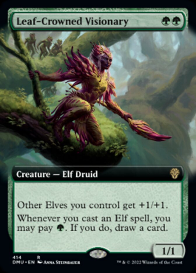 Leaf-Crowned Visionary (Extended Art) [Dominaria United] | Event Horizon Hobbies CA