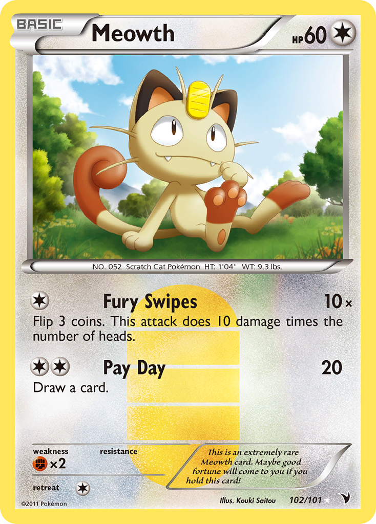 Meowth (102/101) [Black & White: Noble Victories] | Event Horizon Hobbies CA