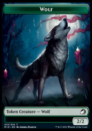 Wolf // Spirit Double-sided Token [Innistrad: Midnight Hunt Tokens] | Event Horizon Hobbies CA