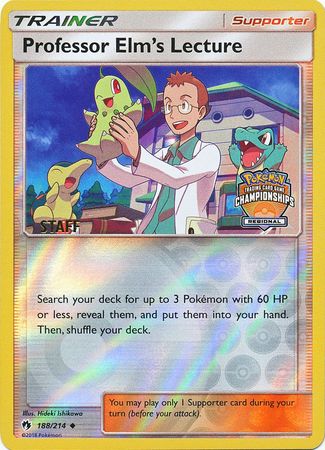 Professor Elm's Lecture (188/214) (Regional Championship Promo Staff) [Sun & Moon: Lost Thunder] | Event Horizon Hobbies CA