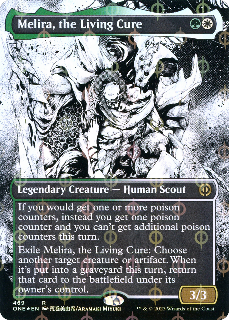 Melira, the Living Cure (Borderless Manga Step-and-Compleat Foil) [Phyrexia: All Will Be One] | Event Horizon Hobbies CA