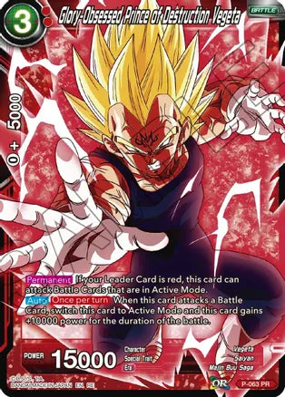 Glory-Obsessed Prince of Destruction Vegeta (P-063) [Mythic Booster] | Event Horizon Hobbies CA