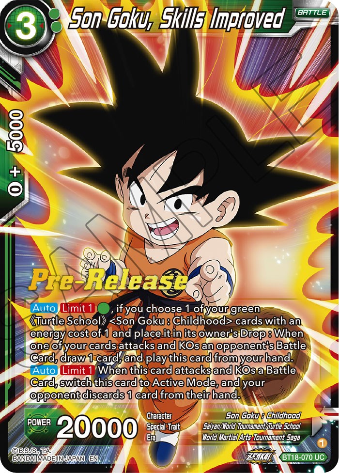 Son Goku, Skills Improved (BT18-070) [Dawn of the Z-Legends Prerelease Promos] | Event Horizon Hobbies CA