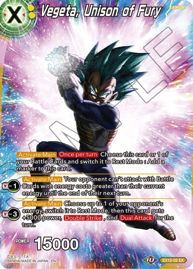 Vegeta, Unison of Fury (EX12-02) [Theme Selection: History of Vegeta] | Event Horizon Hobbies CA