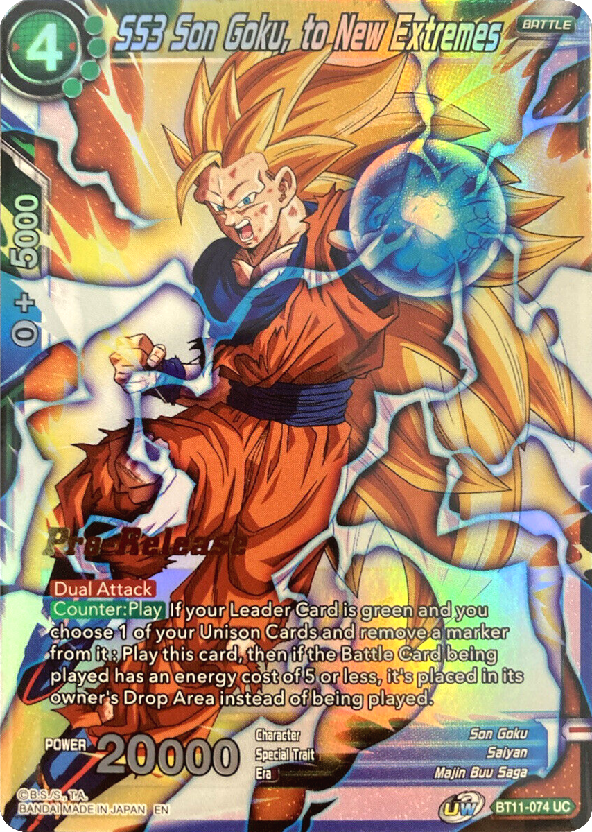 SS3 Son Goku, to New Extremes (BT11-074) [Vermilion Bloodline Prerelease Promos] | Event Horizon Hobbies CA