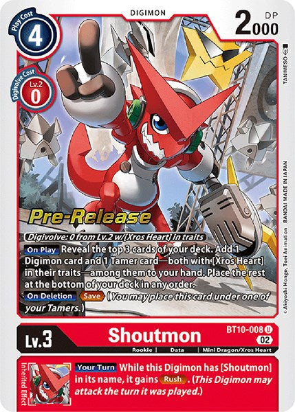 Shoutmon [BT10-008] [Xros Encounter Pre-Release Cards] | Event Horizon Hobbies CA