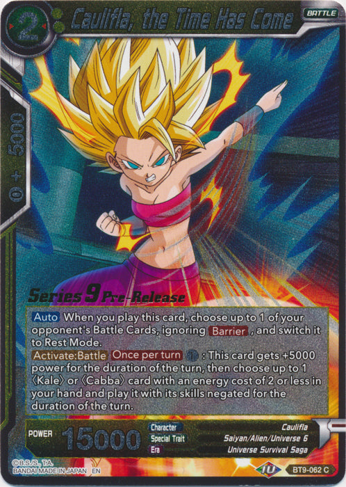 Caulifla, the Time Has Come (BT9-062) [Universal Onslaught Prerelease Promos] | Event Horizon Hobbies CA