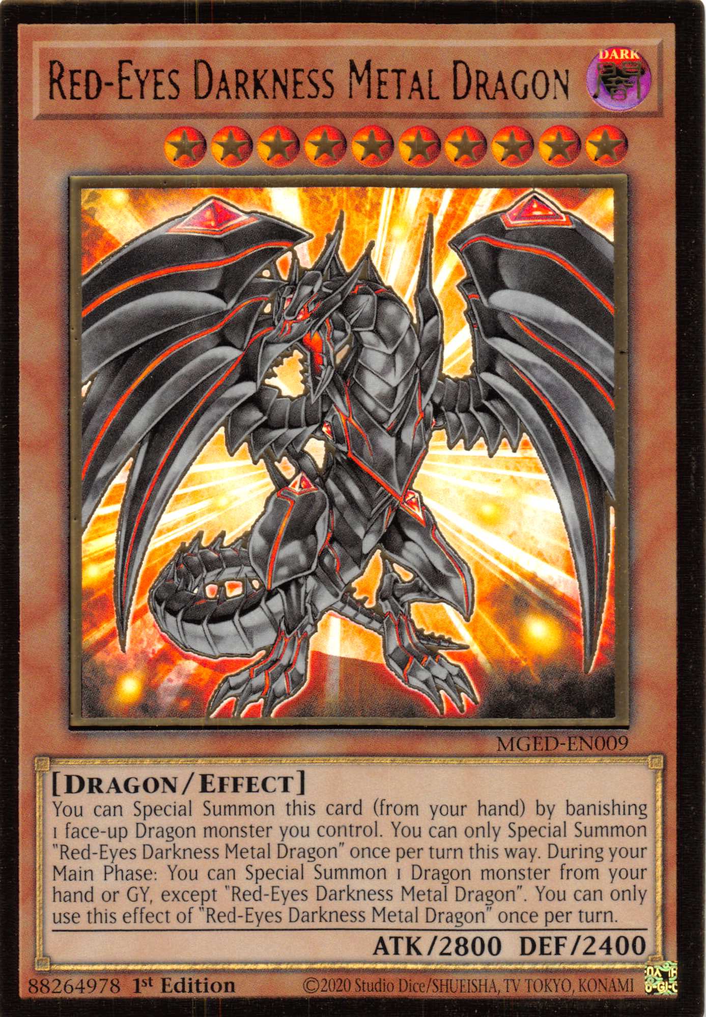 Red-Eyes Darkness Metal Dragon [MGED-EN009] Gold Rare | Event Horizon Hobbies CA