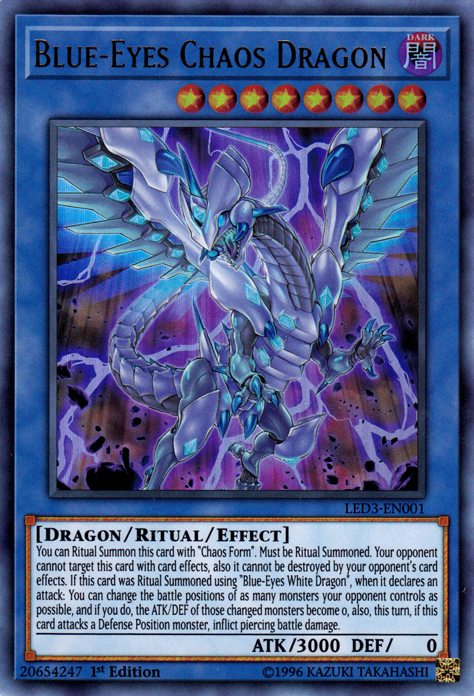 Blue-Eyes Chaos Dragon [LED3-EN001] Ultra Rare | Event Horizon Hobbies CA