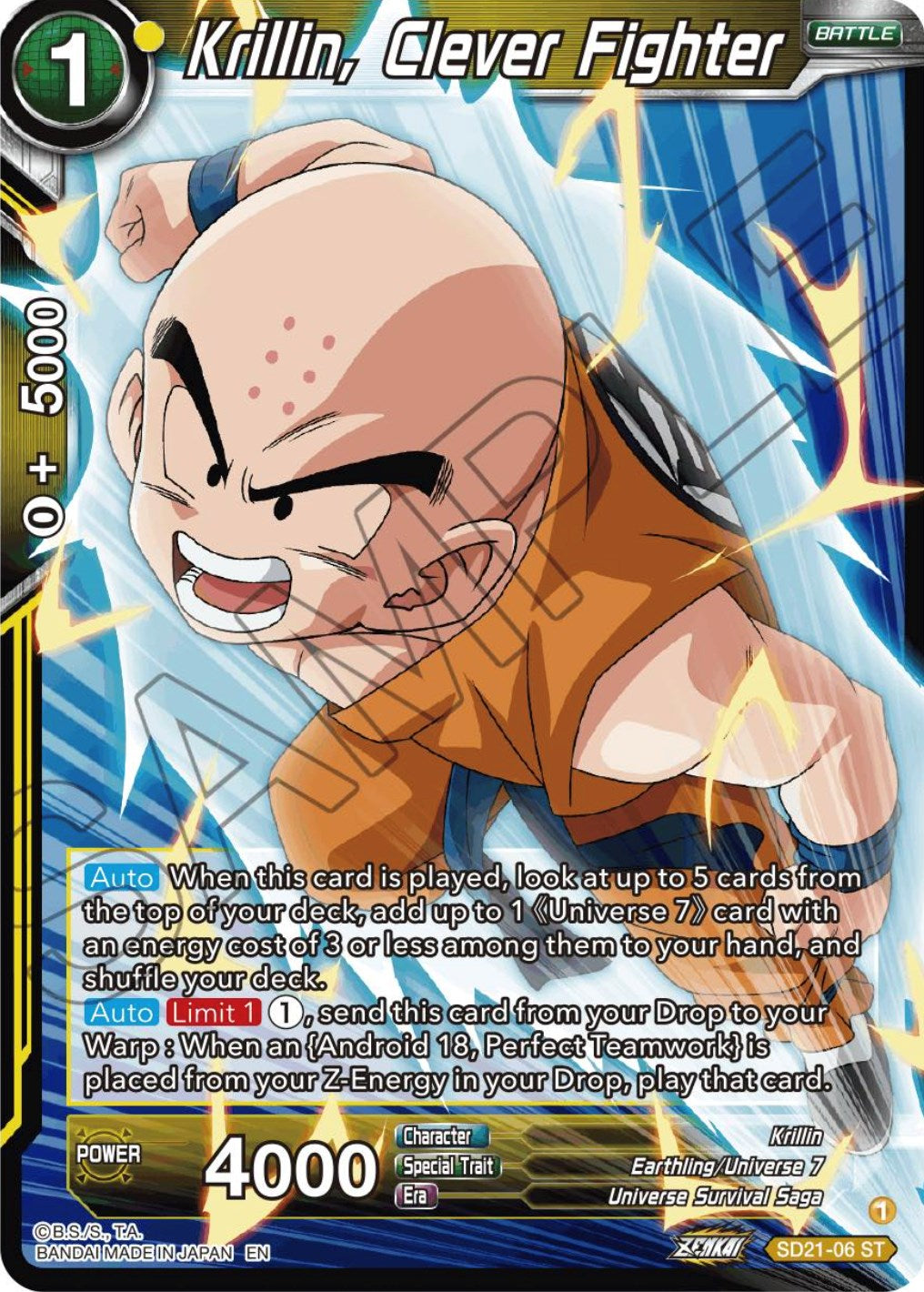 Krillin, Clever Fighter (Starter Deck Exclusive) (SD21-06) [Power Absorbed] | Event Horizon Hobbies CA