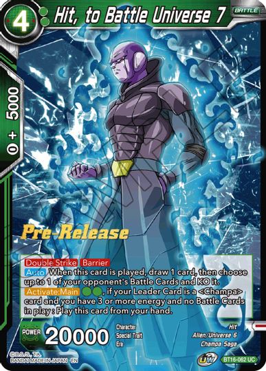 Hit, to Battle Universe 7 (BT16-062) [Realm of the Gods Prerelease Promos] | Event Horizon Hobbies CA