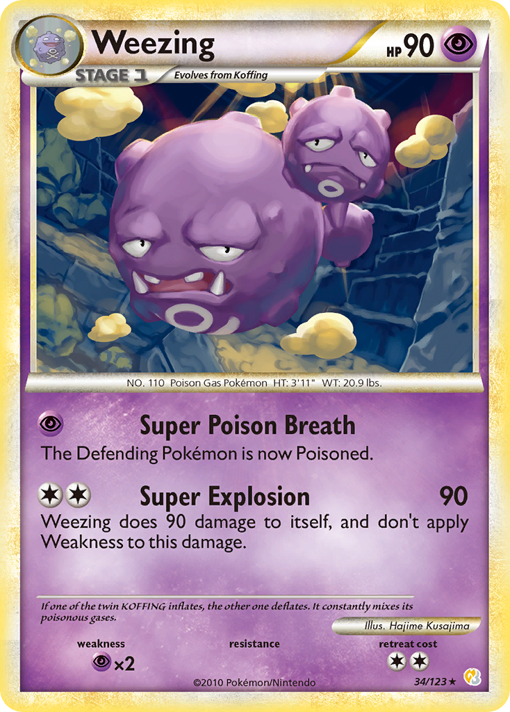 Weezing (34/123) [HeartGold & SoulSilver: Base Set] | Event Horizon Hobbies CA