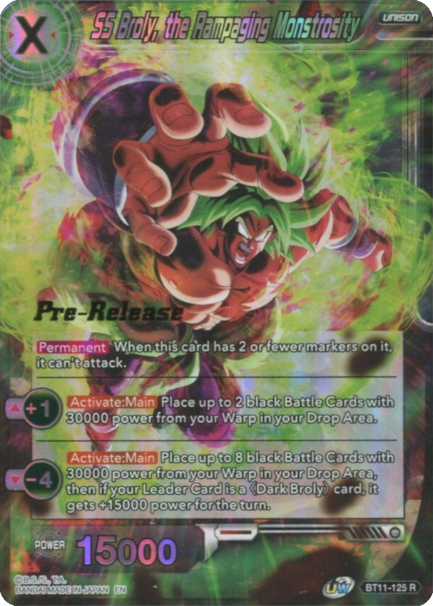 SS Broly, the Rampaging Monstrosity (BT11-125) [Vermilion Bloodline Prerelease Promos] | Event Horizon Hobbies CA