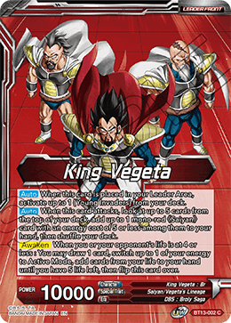 King Vegeta // King Vegeta, Head of the Saiyan Rebellion (Common) (BT13-002) [Supreme Rivalry] | Event Horizon Hobbies CA