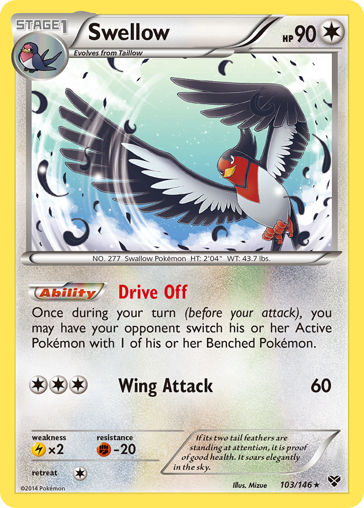 Swellow (103/146) [XY: Base Set] | Event Horizon Hobbies CA