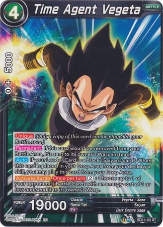 Time Agent Vegeta (Starter Deck - Saiyan Wonder) (SD14-03) [Rise of the Unison Warrior] | Event Horizon Hobbies CA