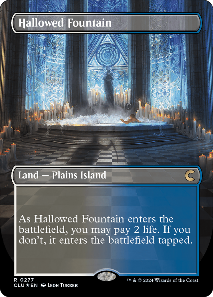 Hallowed Fountain (Borderless) [Ravnica: Clue Edition] | Event Horizon Hobbies CA