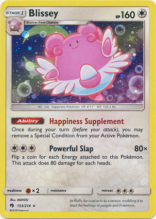 Blissey (153/214) (Cosmos Holo) [Sun & Moon: Lost Thunder] | Event Horizon Hobbies CA