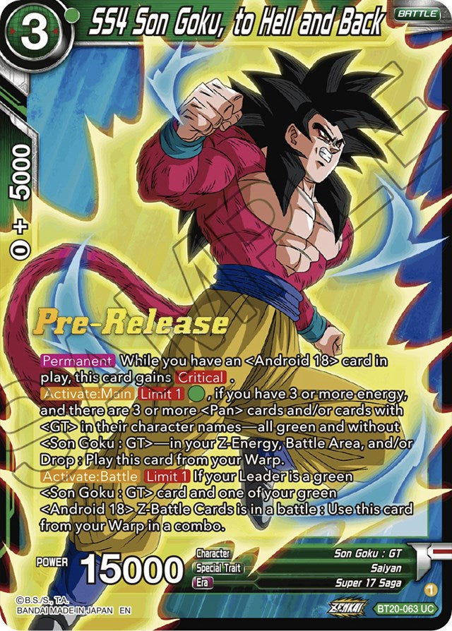 SS4 Son Goku, to Hell and Back (BT20-063) [Power Absorbed Prerelease Promos] | Event Horizon Hobbies CA