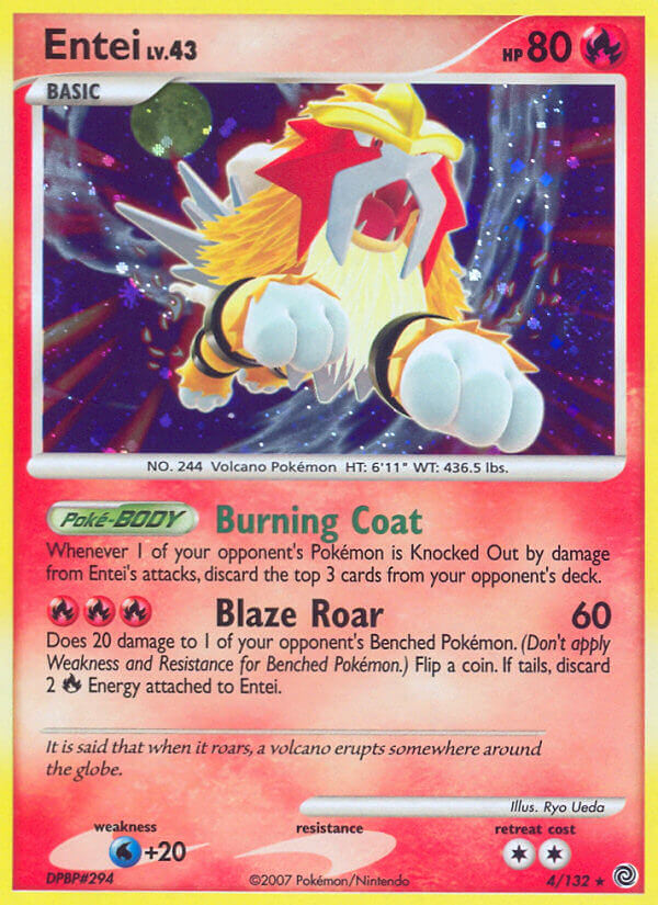 Entei (4/132) (Cracked Ice Holo) [Diamond & Pearl: Secret Wonders] | Event Horizon Hobbies CA