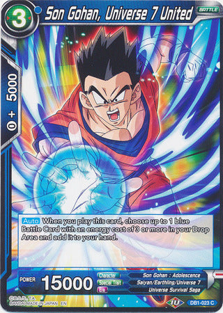 Son Gohan, Universe 7 United (DB1-023) [Dragon Brawl] | Event Horizon Hobbies CA