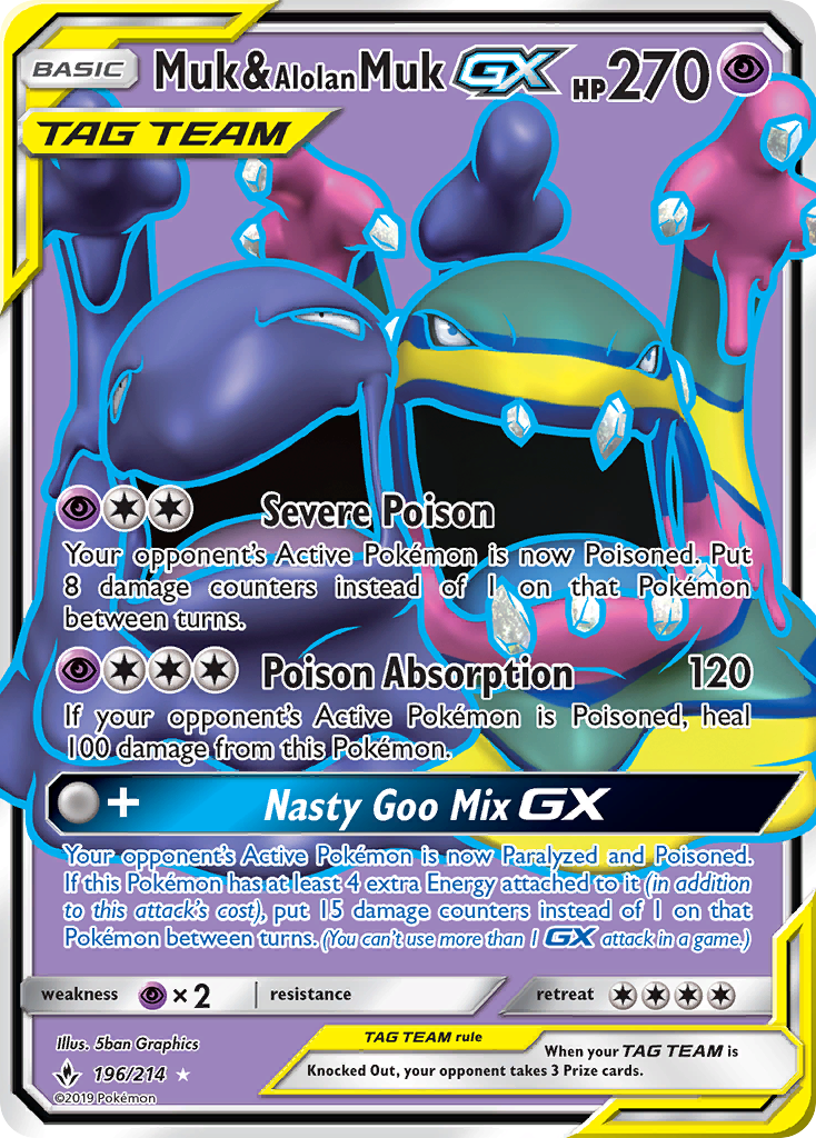 Muk & Alolan Muk GX (196/214) [Sun & Moon: Unbroken Bonds] | Event Horizon Hobbies CA