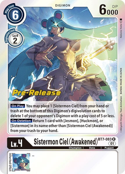 Sistermon Ciel (Awakened) [BT7-083] [Next Adventure Pre-Release Cards] | Event Horizon Hobbies CA