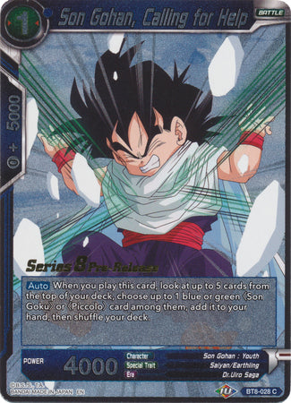 Son Gohan, Calling for Help (BT8-028_PR) [Malicious Machinations Prerelease Promos] | Event Horizon Hobbies CA