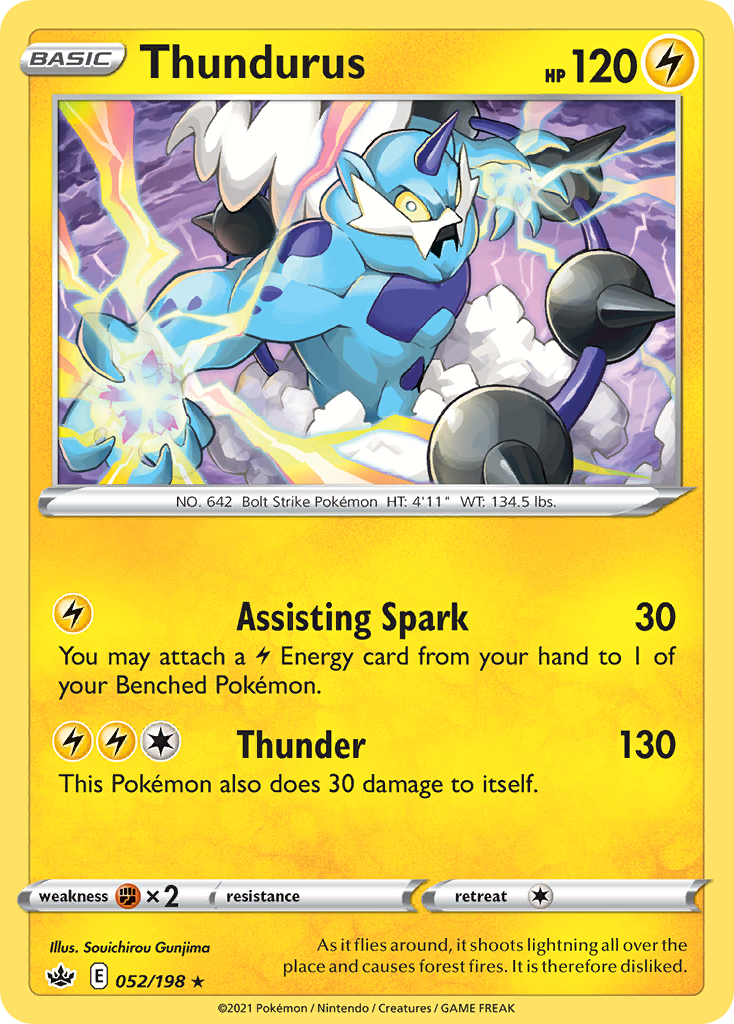 Thundurus (052/198) (Theme Deck Exclusive) [Sword & Shield: Chilling Reign] | Event Horizon Hobbies CA