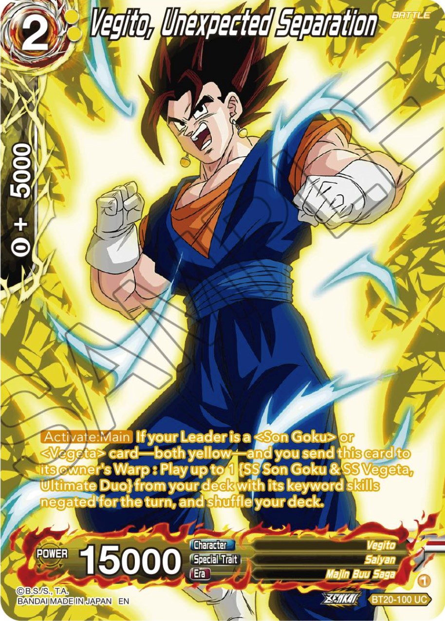 Vegito, Unexpected Separation (Silver Foil) (BT20-100) [Power Absorbed] | Event Horizon Hobbies CA