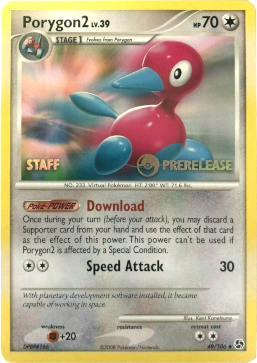 Porygon2 (49/106) (Staff Prerelease Promo) [Diamond & Pearl: Black Star Promos] | Event Horizon Hobbies CA