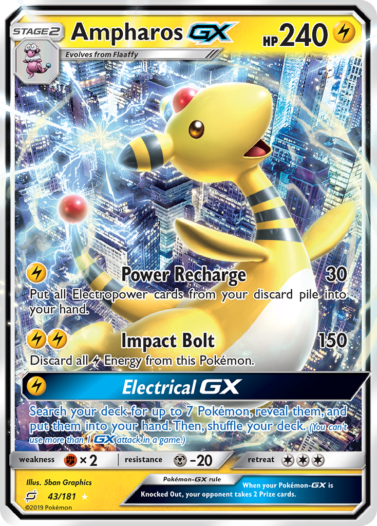 Ampharos GX (43/181) [Sun & Moon: Team Up] | Event Horizon Hobbies CA