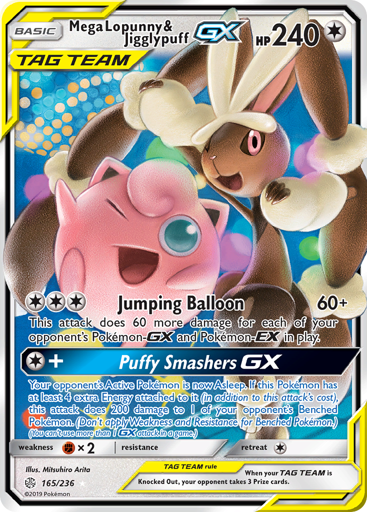 Mega Lopunny & Jigglypuff GX (165/236) [Sun & Moon: Cosmic Eclipse] | Event Horizon Hobbies CA