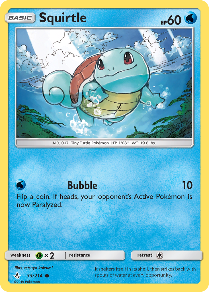 Squirtle (33/214) [Sun & Moon: Unbroken Bonds] | Event Horizon Hobbies CA