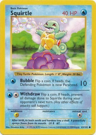 Squirtle (63/102) [Base Set Shadowless Unlimited] | Event Horizon Hobbies CA